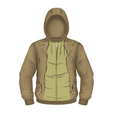 JURASSIC WORLD XL Big Boys 18/20 Tan Green Dinosaur Fleece Zipper Hoodie NWT