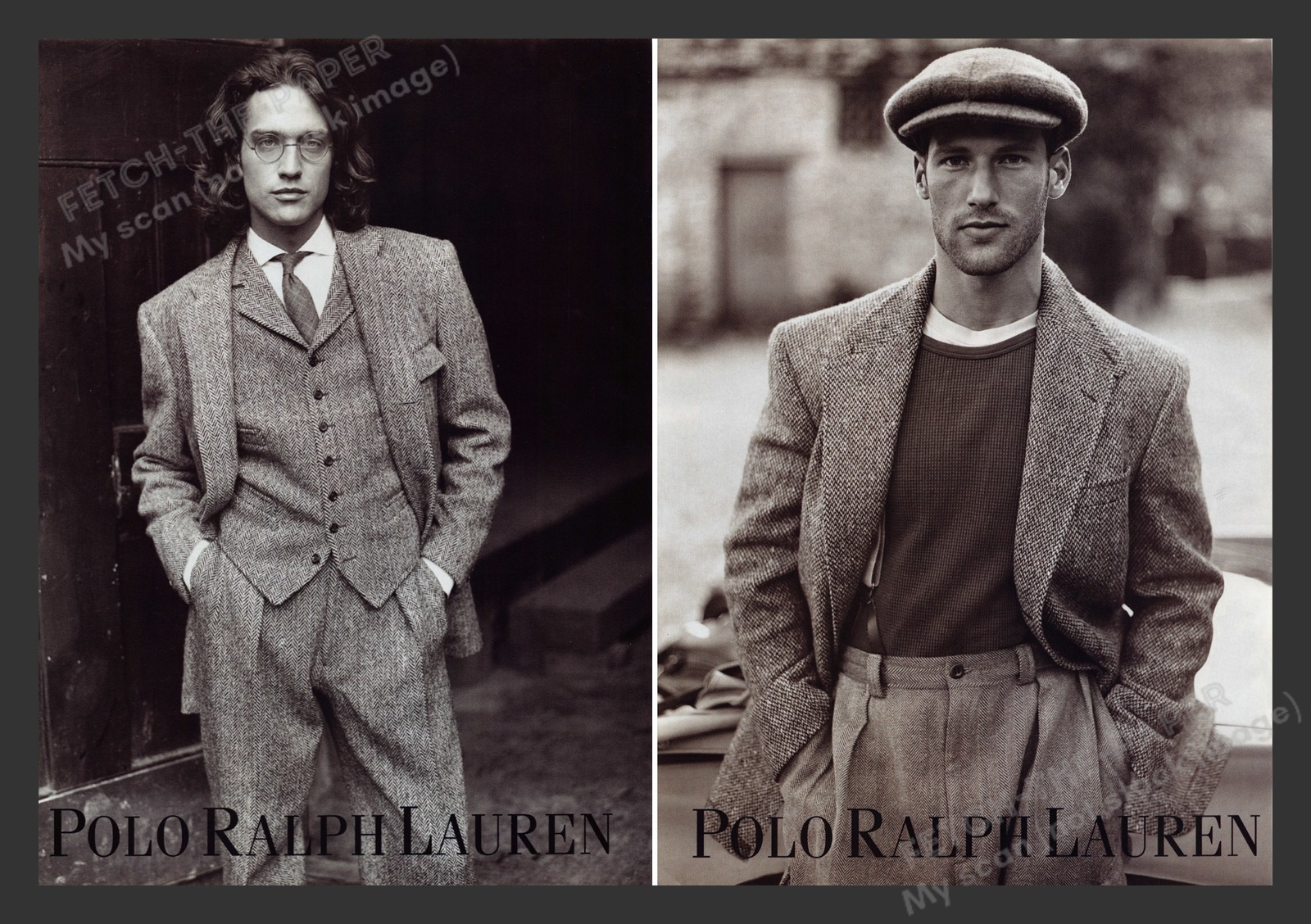 Polo Ralph Lauren Fashion Male Models 1990s Print Advertisement (2 pages)  1994