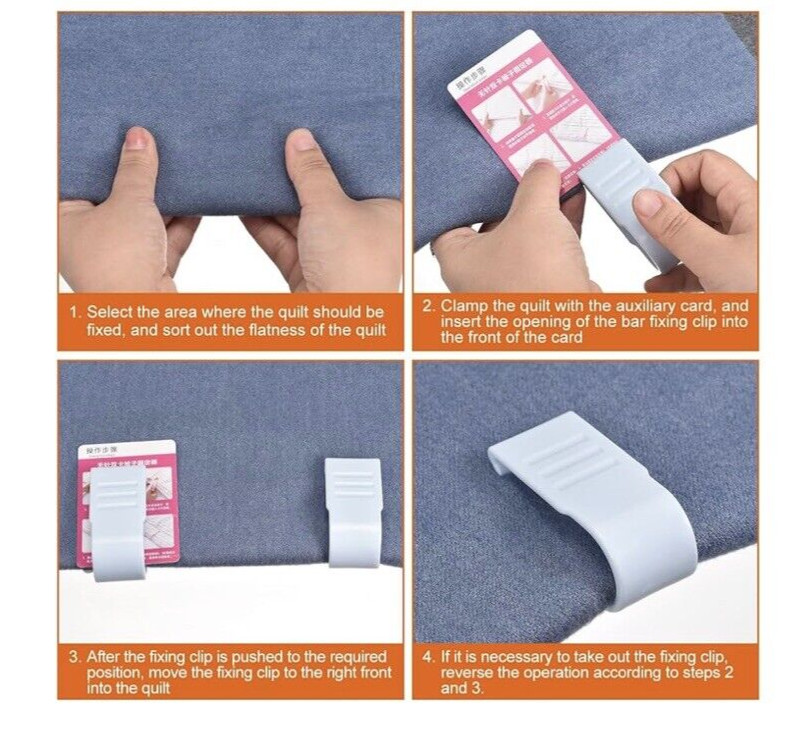 PATIKIL Quilt Cover Clips,6pcs No Pins Plastic Duvet Clips NEW!!