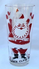 Vintage Boscul Peanut Butter - SANTA CLAUS BRINGS GOOD CHEER Collectible Glass