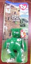 Rare TY Erin the Bear Plush Beanie Baby Retired McDonalds 1997 Shamrock St Pat