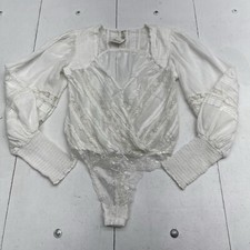 Intimately Free People The Eloise White Lace Bodysuit Women s Size XS Defects