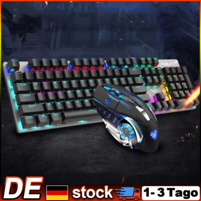 Gaming Keyboard&Mouse Wired LED Backlight Adjustment for PC/Laptop/XBOX/PS4/PS5