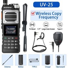 1PC BAOFENG UV-25 WALKIE TALKIES LONG RANGE TRI-POWER TWO WAY HAM RADIO 48CM MIC