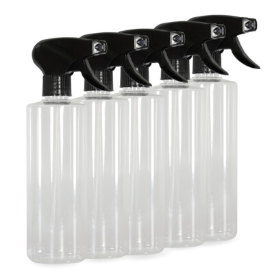 5 x 500ml leere Plastikflaschen & Trigger Sprays Auto Valeting Detailing
