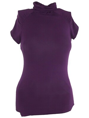 Tezenis Maglia Top Da Donna Taglia S Small Viola Stretch Collo Alto Manica  Corta
