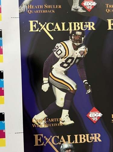 1995 Collectors Edge Excalibur Uncut Sheet - SUBSET Stone Knights Of NFL -RARE - Picture 6 of 8