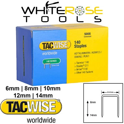 Tacwise Staples 140 Series 5000 Pack fit Stanley Type G 4/11/140 T50 6-14mm