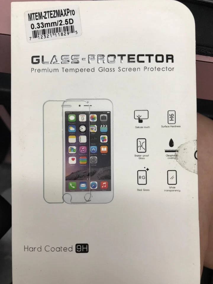 Protector de pantalla inalámbrico HR para tarjeta blister premium ZTE ZMAX Pro - transparente Foto 2 de 3