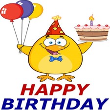 30 Custom Happy Birthday Yellow Chick Personalized Address Labels