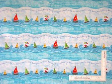 Sailboat Sail Boat Wave Stripe Row Cotton Fabric C3674 Timeless Treasures Yard