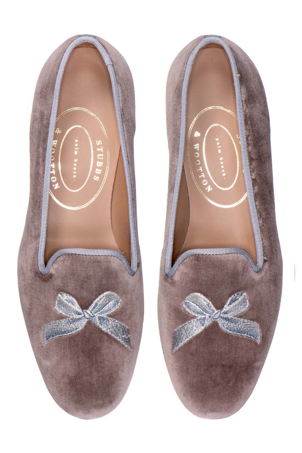 $575 NIB Stubbs & Wootton Women's Leather Velvet Slippers Loafers Shoes US 8.5