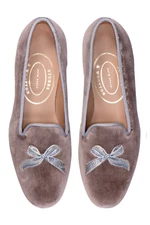 $575 NIB Stubbs & Wootton Women's Leather & Velvet Slippers Loafers Shoes US 8