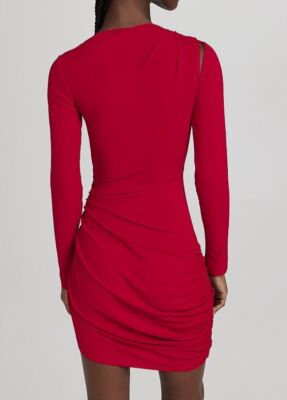 strapless open back dress Red Beaded Lace Dress S main image 1
