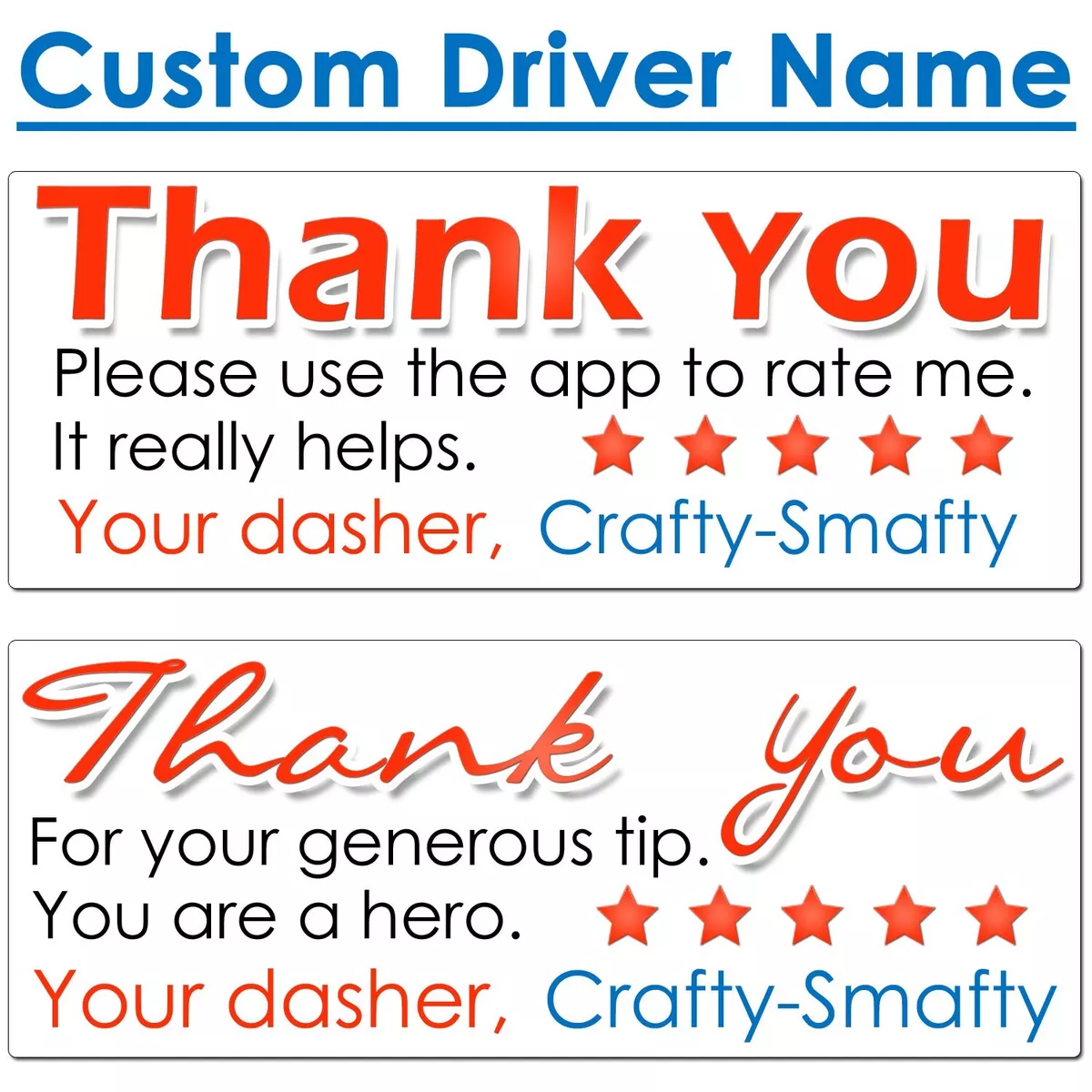 Personalized Doordash Thank You Digital Download (Instant Download) 