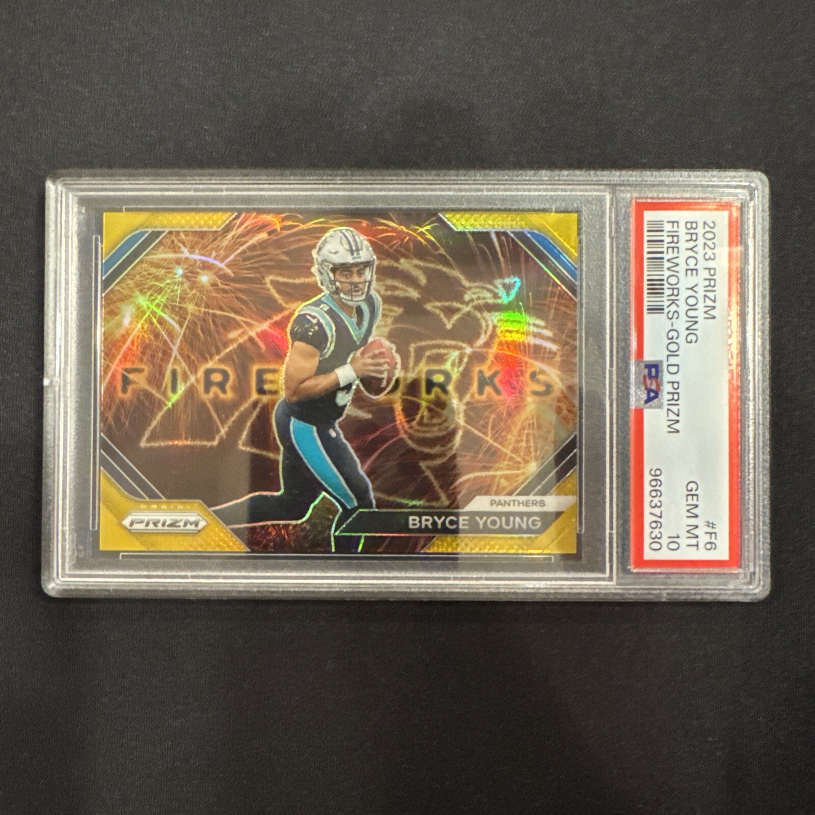 Bryce Young 2023 Rookie Prizm Gold Fireworks /10 PSA 10