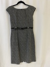 Connected Apparel Vintage Style Gray Black Dress w/ Belt: 50s, 60s Style 12
