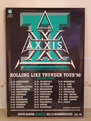 AXXIS ROLLING LIKE THUNDER TOUR 1990 POSTER GERMAN TOUR DATES POSTER (APPROX 59C