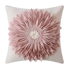 Throw Pillow 18x18in Flower Handmade Rose Gold Decor