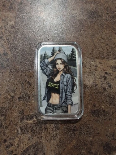 Bullion Baddies Fiona Flannel 1oz .999 Fine Silver Bar Seattle NO COA