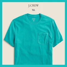 NWT - J. CREW Men's Vintage-Wash Cotton Pocket T-Shirt, Vivid Marine Sz XL - $39