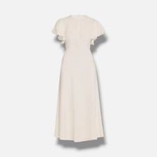 Ulla Johnson Women's Ivory Blithe Flutter-Sleeve Midi Dress Size 6