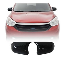 Spiegelkappen Spiegelabdeckung für Dacia Dokker 2012-2021 ABS Schwarz Glanz 2tlg