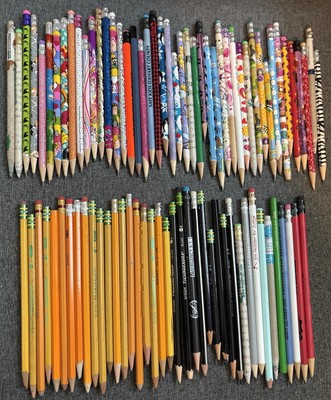 Lot of 82 VTG Sharpened Wooden  Pencils Random LISA FRANK ANGRY BIRDS