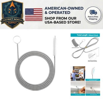 61-Inch Flexible Drain Brush - Soft Nylon, Scratch-Free Pipe Cleaning Tool