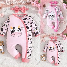 Newborn Baby Girl Romper Pants Bodysuit Jumpsuit Outfits Toddler Clothes Set
