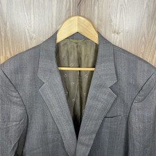 Christian Dior Sport Coat Mens 42R Brown Blue Check 100 Wool Two Buttons USA