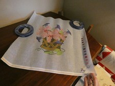 Fay Morning Glory Flower Basket Hand Painted Needlepoint Canvas