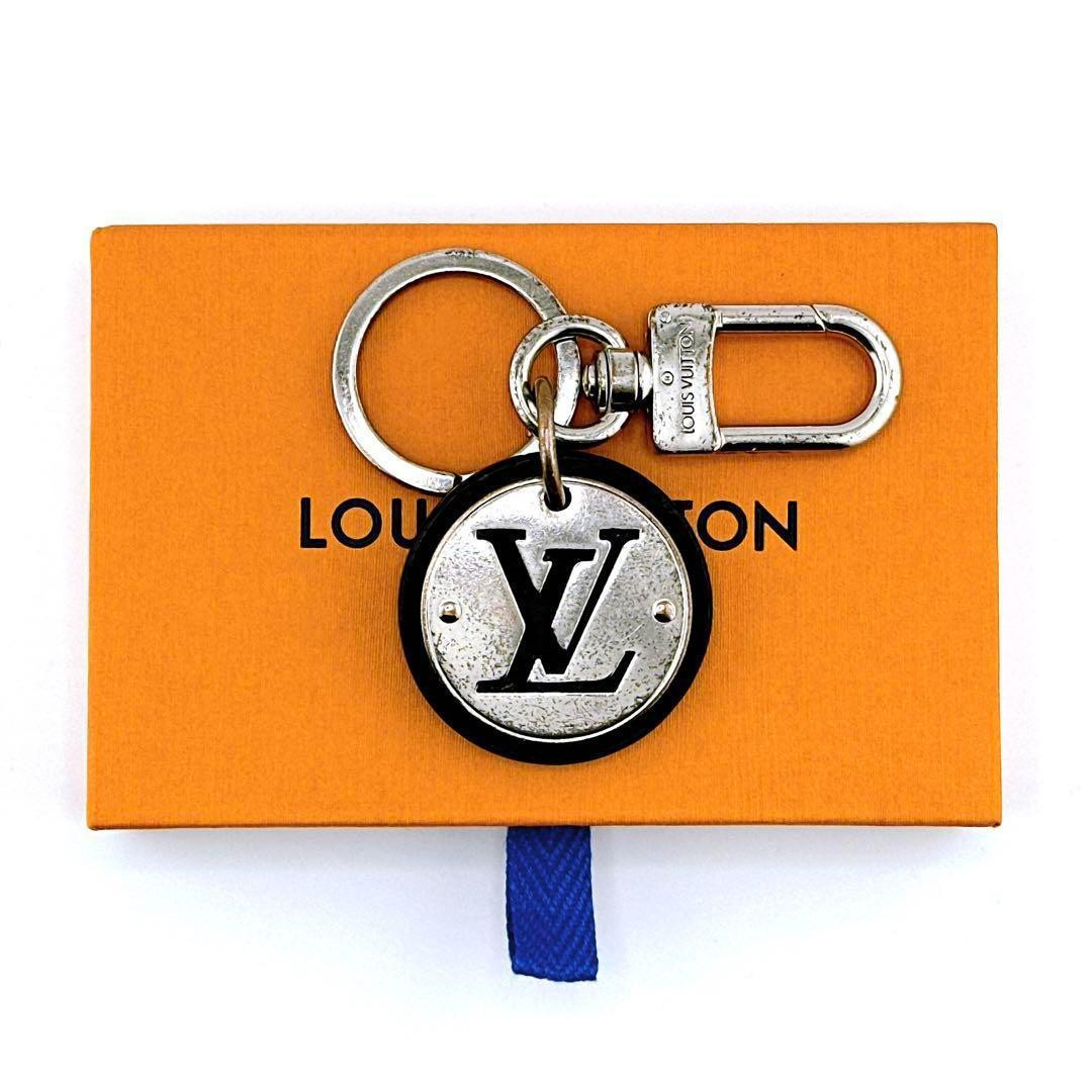 【鑑定済み】【最終値下げ】Louis Vuitton キーリング m67362 Louis Vuitton M67362 Key Ring LV Circle Silver Metal Leather