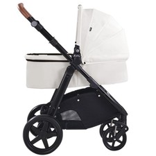 2-in-1 Baby Travel System Stroller Infant Bassinet Reversible Folding Pram - Whi