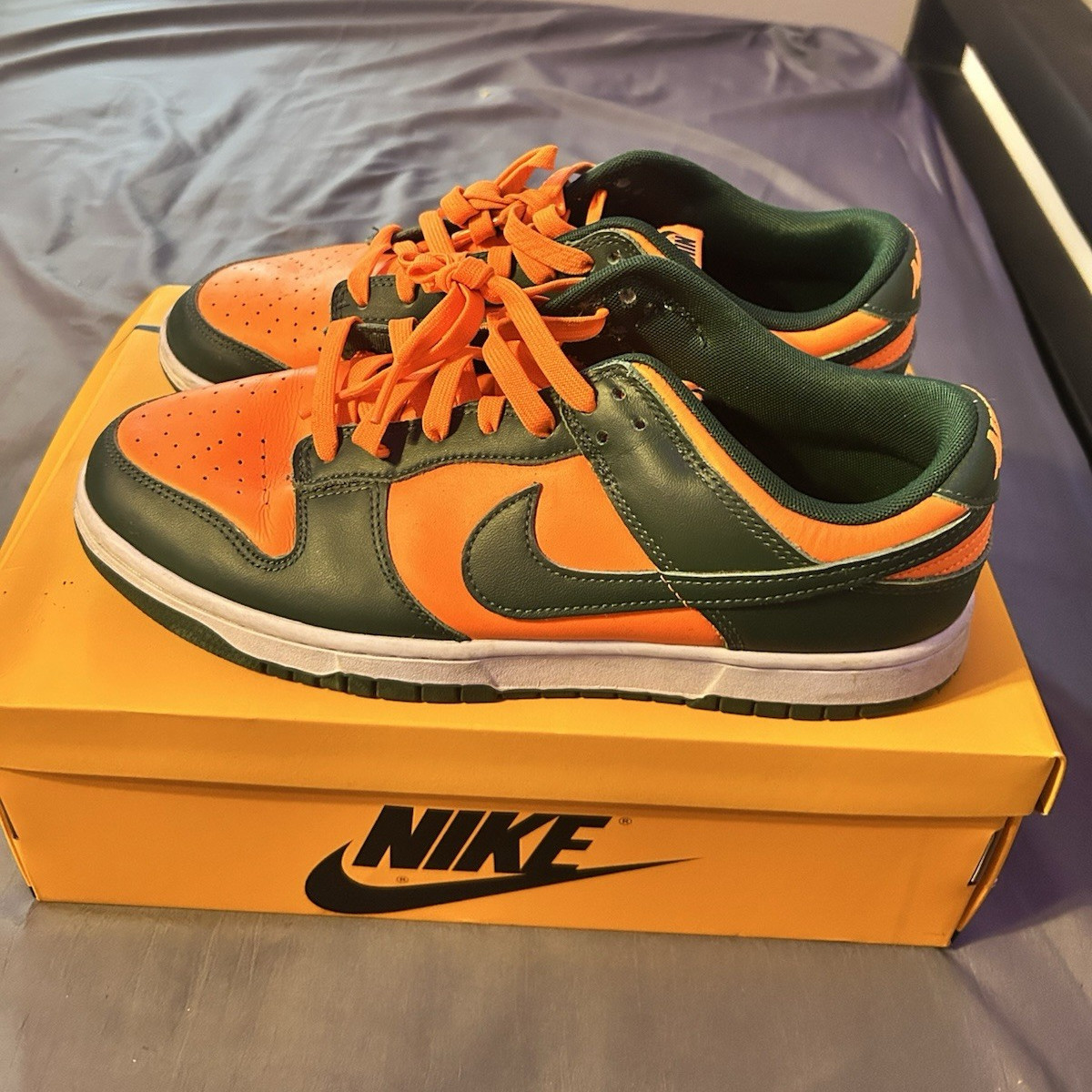 Nike Dunk Low Miami Hurricanes Green Orange Men