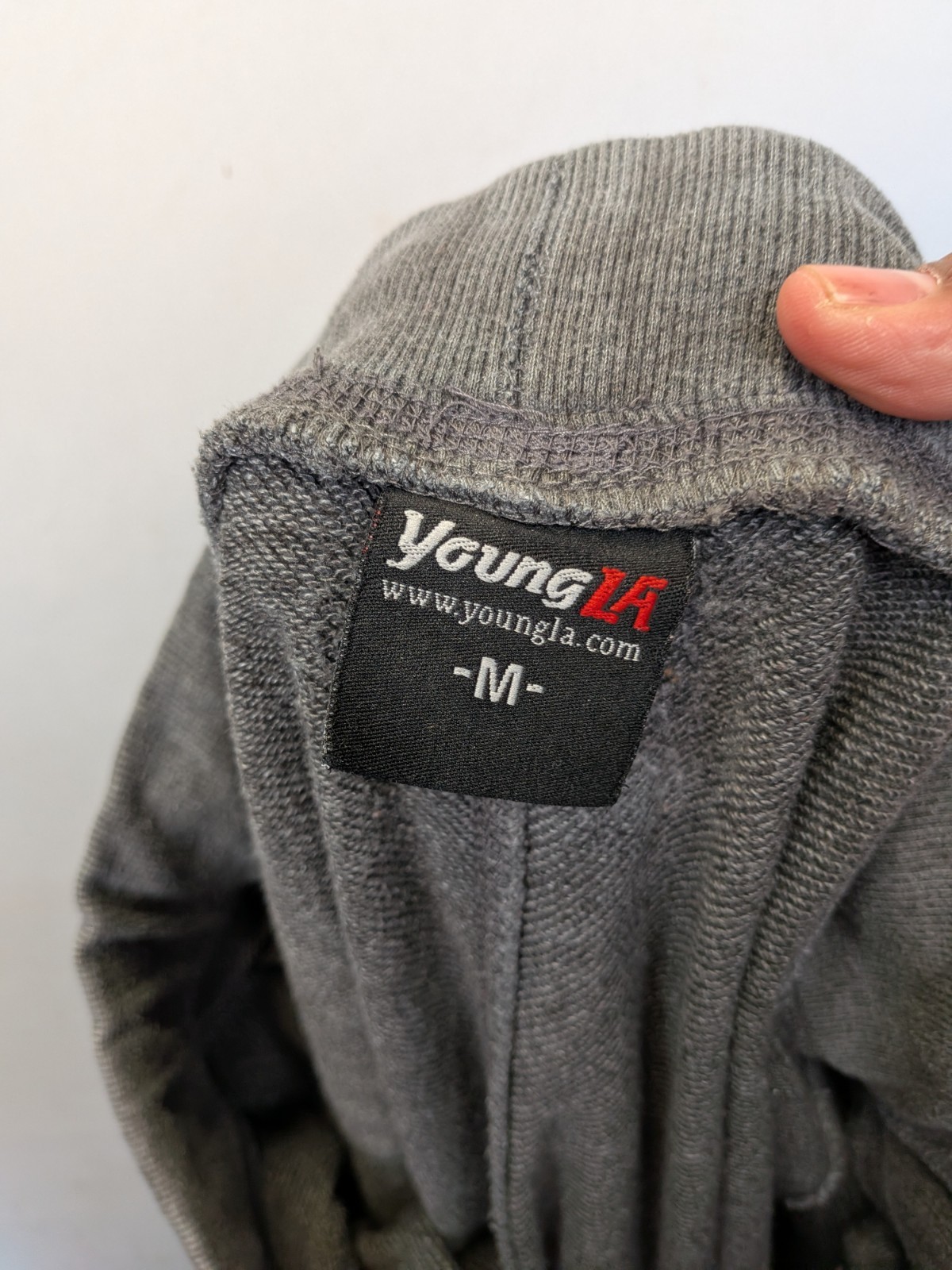 Young La Mens Medium Grey Pull String Sweatpants … - image 4