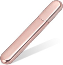 Premium Glass Nail File with Case, Crystal Diamond Salon Best Beauty Apricot