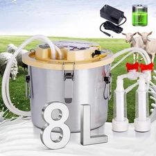 8L Goat Milking Machine for Sheep & Goat Auto Pulsation Vacuum Rechargeable Pump