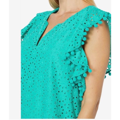 Lilly Pulitzer Water Lilly Green Astara Eyelet Flutter Sleeve Dress size S New - Picture 7 of 7
