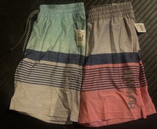 HURLEY Blue Or Pink Stripe Swim Shorts Trunks Swimsuit Shorts Size Small New 