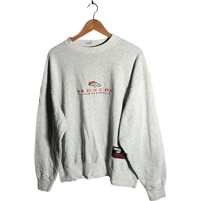 Thumbs Up Denver Broncos Sweatshirt Men's Size L Grey Embroidered NFL Sport