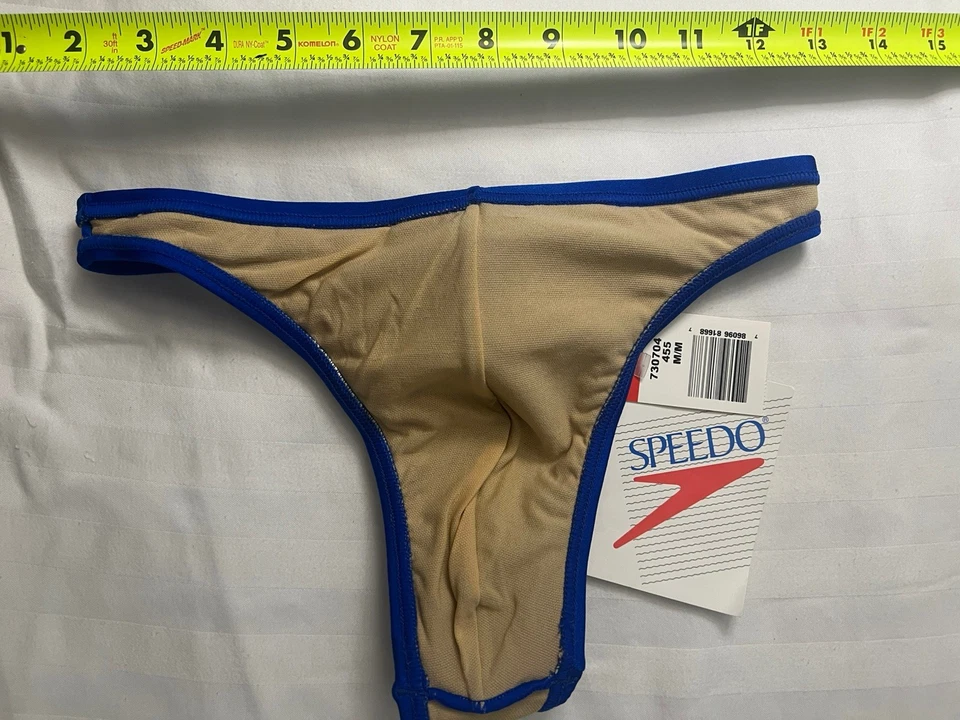 Men's Vintage Royal Blue Speedo Thong Swimsuit - Medium - New With Tags - Image 4 of 4