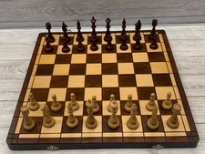 Wooden Folding Chess Set 16" Board Staunton Pieces Storage Box Classic Game