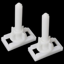 Rectangular Toilet Seat Hinge Bolt Screw FMHXG 2PCS 4.5x2.4x6.1cm White Plast...