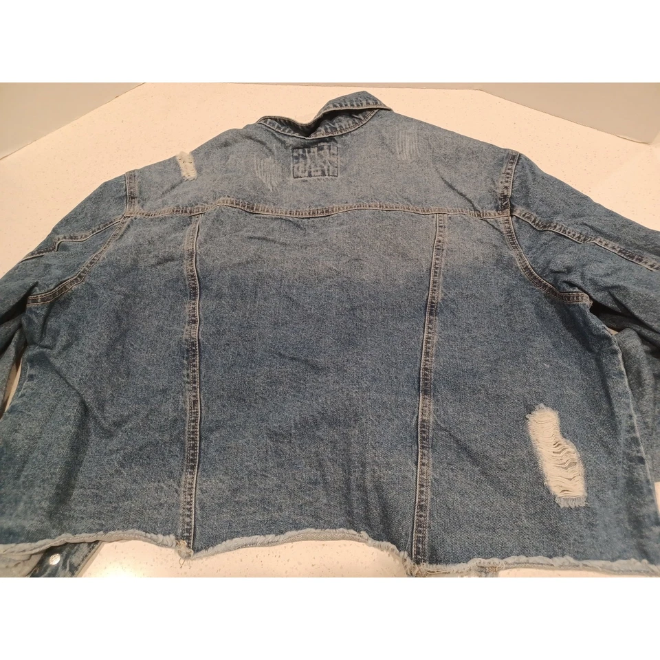 Chaqueta vaquera de cera azul para mujer talla 3XL Foto 2 de 4