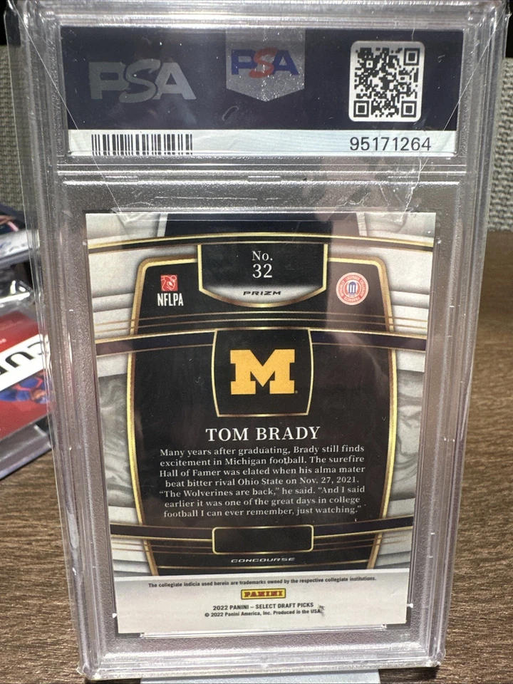 2022 PANINI SELECT DRAFT PICKS RED LAZER PRIZM #32 TOM BRADY PSA 10 - Image 2 of 2