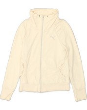 PUMA Womens Tracksuit Top Jacket UK 10 Small Beige Cotton AP31