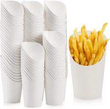 Lawei 100 Pack French Fries Cup, 16 oz Disposable French Fries Holder, Take-out 
