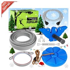 Outdoor 98FT Zip Line Kit for Kids and Adults - Swing Seat Brake Included