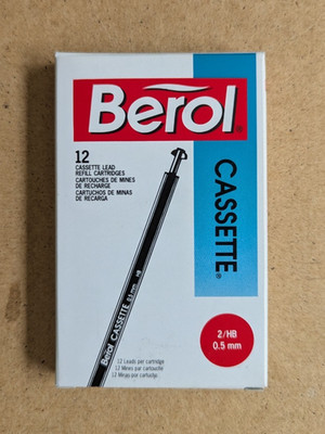 1 Box of 9 Berol 0.5mm Mechanical Pencil Cassette Refill Cartridges CAL-5  NOS